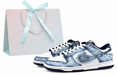Nike Dunk Slip Resistant Cushioning Abrasion Resistant Lightweight Low top Skateboard Shoes Unisex Blue White