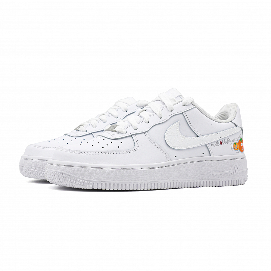 Nike Air Force 1 Slip Resistant Abrasion Resistant Low top Skateboard Shoes Unisex White Orange купить в интернет-магазине Yoocart с быстрой доставкой по России.