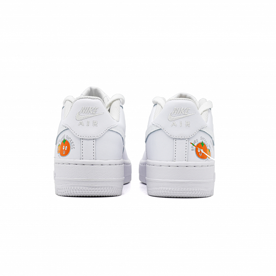 Nike Air Force 1 Slip Resistant Abrasion Resistant Low top Skateboard Shoes Unisex White Orange купить в интернет-магазине Yoocart с быстрой доставкой по России.