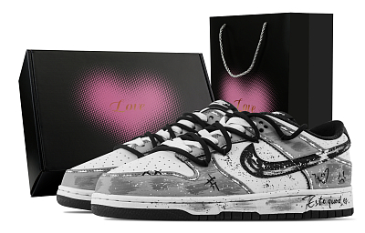 Nike Dunk Freedom Street, Heart Box Slip Resistant Abrasion Resistant Low top Skateboard Shoes Unisex