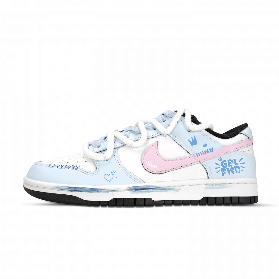 Nike Dunk Ziyouquan Wing Slip Resistant Abrasion Resistant Low top Skateboard Shoes Unisex Blue White купить в интернет-магазине Yoocart с быстрой доставкой по России.
