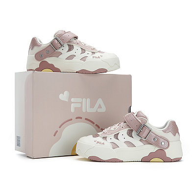FILA OMELETTE Abrasion Resistant, Lightweight, And Breathable Low top Skateboard Shoes Women's White Pink