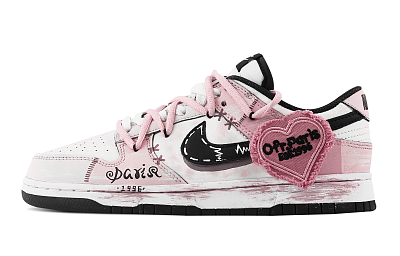 Nike Dunk Pink Ink Paris Slip Resistant Abrasion Resistant Low top Skateboard Shoes Unisex