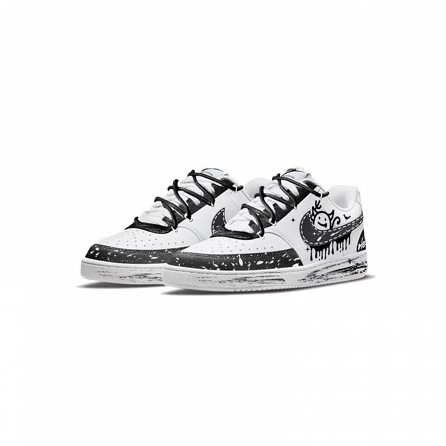 Nike Court Vision 1 Little Black Demon Slip Resistant Abrasion Resistant Low top Skateboard Shoes Unisex Black White купить в интернет-магазине Yoocart с быстрой доставкой по России.