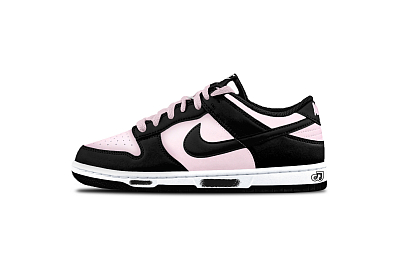 Nike Dunk Cushioning, Wear Resistant Low top Skateboard Shoes Unisex Black Pink