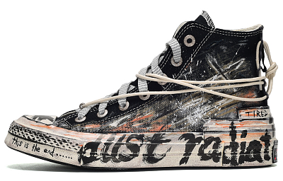 Converse Chuck 70 Hacked Heel CUS ID Anti-Slip Wear-Resistant High-Top Canvas Shoes Unisex Black White Gray