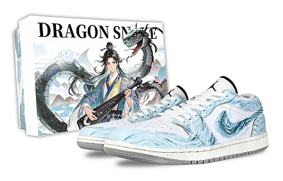 Jordan Air Jordan 1 Fairyland, Azure Sky Firefly Abrasion Resistant Low top Vintage Basketball Shoes Unisex Blue White