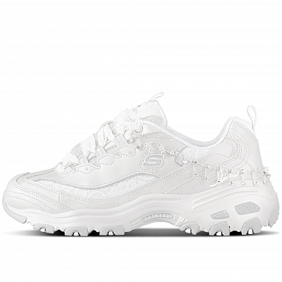 Skechers D'Lites 1.0 Chunky Sneakers Women's Low top Silver/White