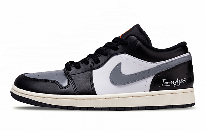 Jordan Air Jordan 1 With Mist Shadow Abrasion Resistant Low top Vintage Basketball Shoes Unisex Black Gray