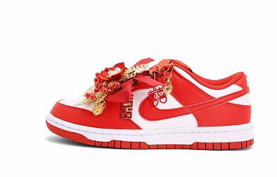 Nike Dunk Wrapping, Wear Resistant And Non Slip Low top Skateboard Shoes Unisex True Red