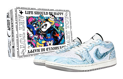 Jordan Air Jordan 1 Fairyland, Azure Sky Firefly Abrasion Resistant Low top Vintage Basketball Shoes Unisex Blue White