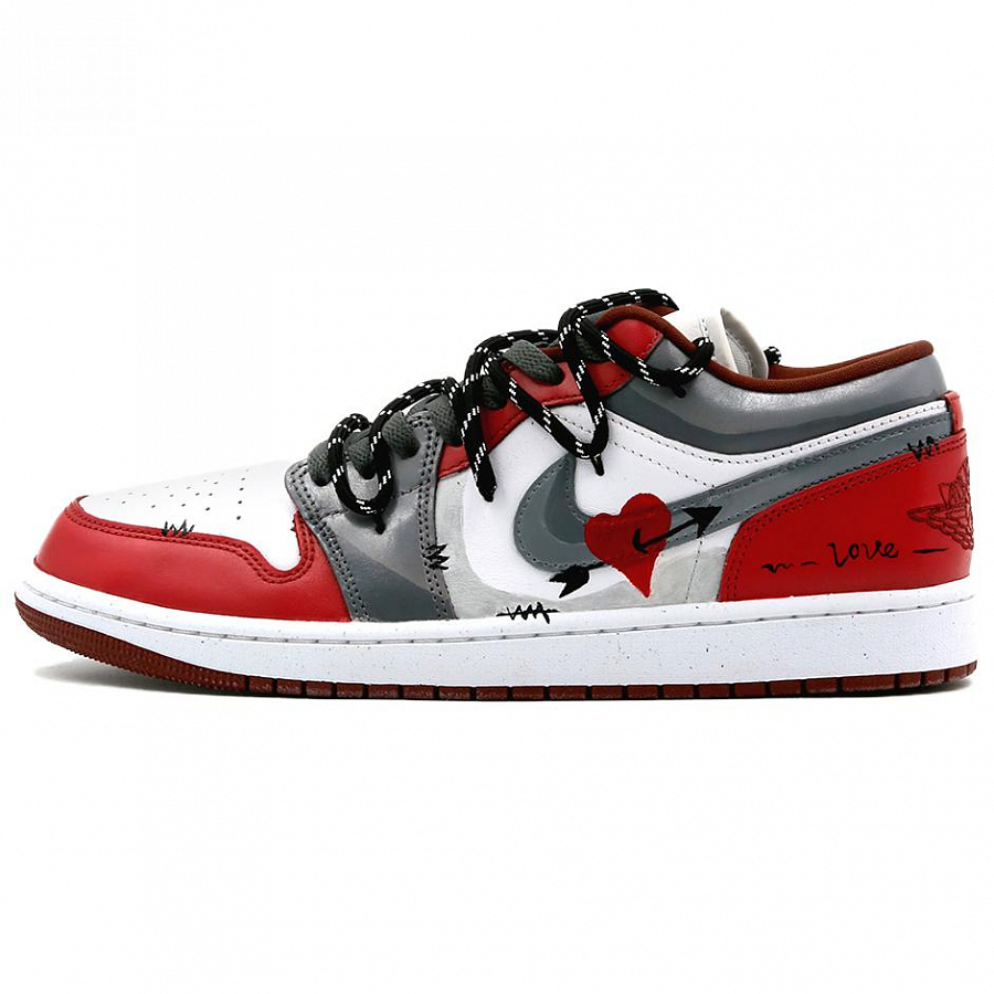 Jordan Air Jordan 1 Arrow Of Love Abrasion Resistant Low top Vintage Basketball Shoes Unisex Red Gray купить в интернет-магазине Yoocart с быстрой доставкой по России.