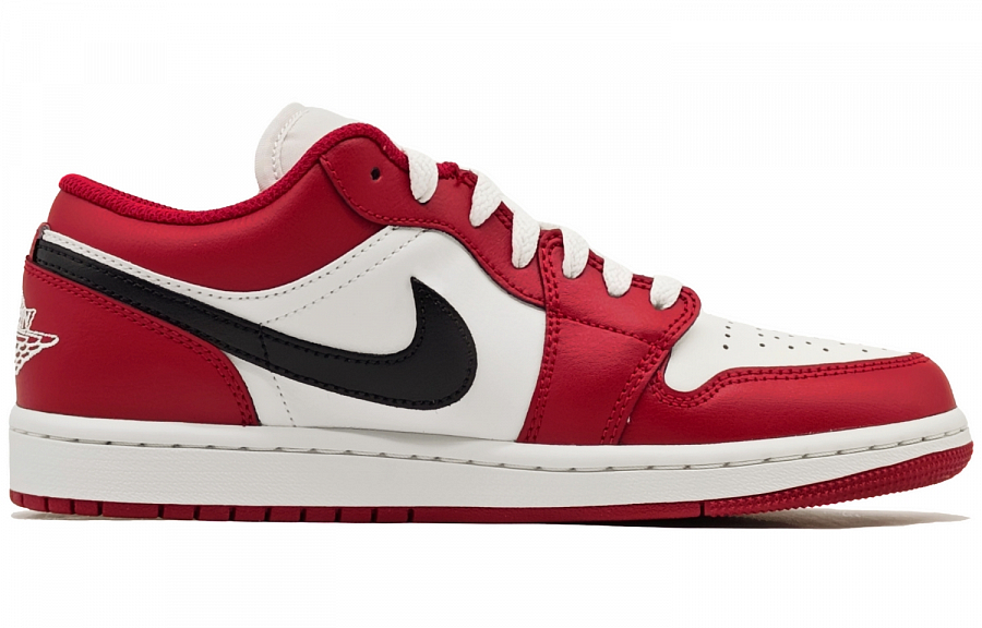 Jordan Air Jordan 1 Chicago Red Abrasion Resistant Low top Vintage Basketball Shoes Men's Red White Black купить в интернет-магазине Yoocart с быстрой доставкой по России.