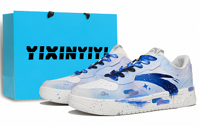 Anta Relaxed Slip Resistant, Abrasion Resistant, Lightweight Low top Skateboard Shoes Unisex Starry Night Blue
