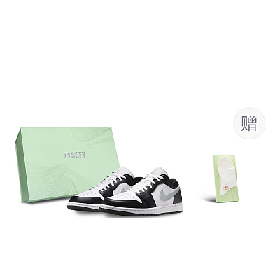 Jordan Air Jordan 1 Silver Starlight Box Abrasion Resistant Low top Vintage Basketball Shoes Unisex Black Silver