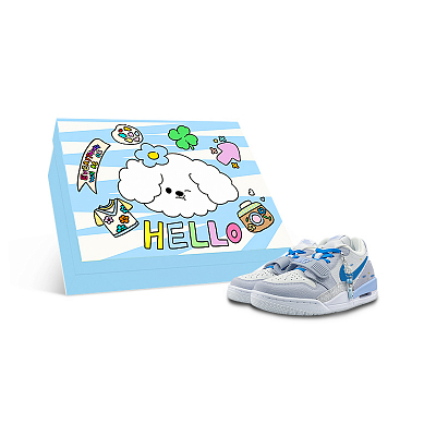 Jordan Legacy 312 Abrasion Resistant Low top Vintage Basketball Shoes Men's White Blue
