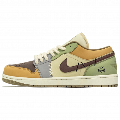 Jordan Air Jordan 1 Fantasia, Magic Doll Abrasion Resistant Low top Vintage Basketball Shoes Unisex Brown