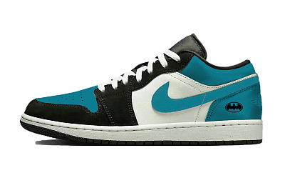 Jordan Air Jordan 1 Blue Bat Abrasion Resistant Support Low top Vintage Basketball Shoes Unisex Blue White