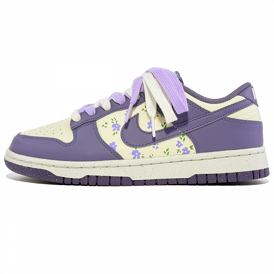 Nike Dunk Abrasion Resistant Slip Resistant Low top Skateboard Shoes Unisex White Purple купить в интернет-магазине Yoocart с быстрой доставкой по России.