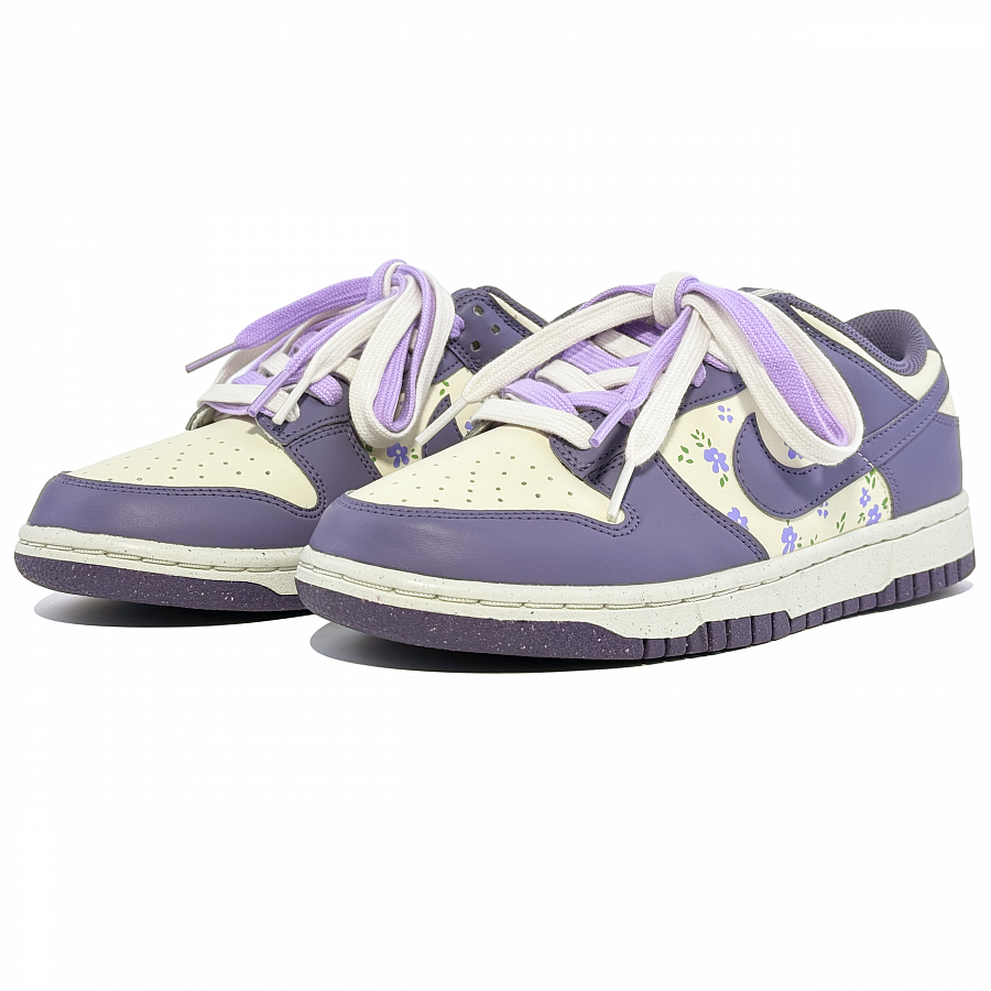 Nike Dunk Abrasion Resistant Slip Resistant Low top Skateboard Shoes Unisex White Purple купить в интернет-магазине Yoocart с быстрой доставкой по России.