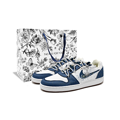 Nike EBERNON Van Gogh Starry Sky Thermal Slip Resistant Cushioning Abrasion Resistant Low top Skateboard Shoes Men's