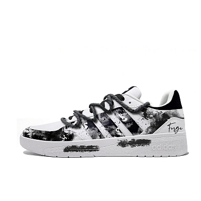 Adidas Neo Courtbeat Dark Storm Slip Resistant Abrasion Resistant Low top Skateboard Shoes Unisex Black White