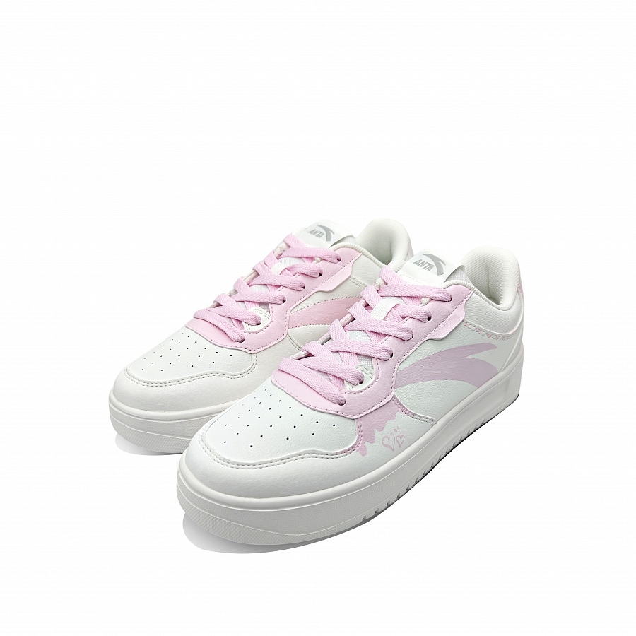 Anta Relaxed Sweetheart Baby Slip Resistant Abrasion Resistant Low top Skateboard Shoes Women's White Pink купить в интернет-магазине Yoocart с быстрой доставкой по России.