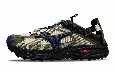 Mizuno Racer Trail River Trekking Shoes Unisex Ecru/Dark Olive Green