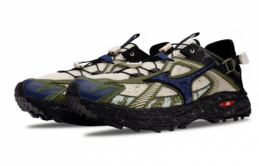 Mizuno Racer Trail River Trekking Shoes Unisex Ecru/Dark Olive Green купить в интернет-магазине Yoocart с быстрой доставкой по России.