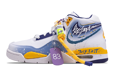 Nike Flight Legacy Incubus Anti-Slip Wear-Resistant Mid-Top Vintage Basketball Shoes Men's Blue Purple