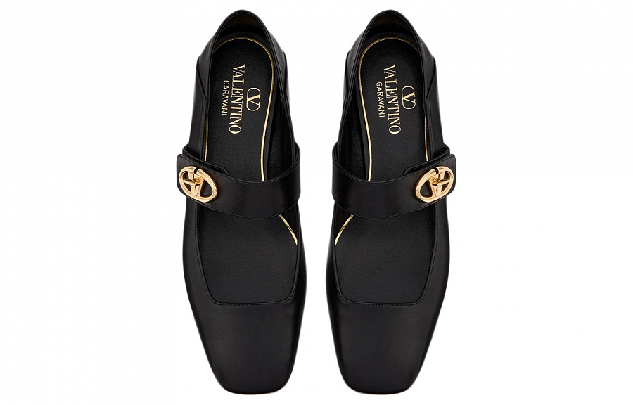 Valentino VLogo Locker Square Toe Ballerina Shoes Women's купить в интернет-магазине Yoocart с быстрой доставкой по России.