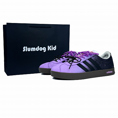 Adidas Neo VL Court 2.0 Slip-Resistant Cushioning Wear-Resistant Low-Top Skateboard Shoes Unisex Black Purple