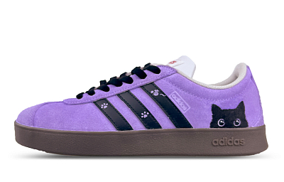 Adidas Neo VL Court 2.0 Anti-Slip Wear-Resistant Low-Top Skateboard Shoes Unisex Purple