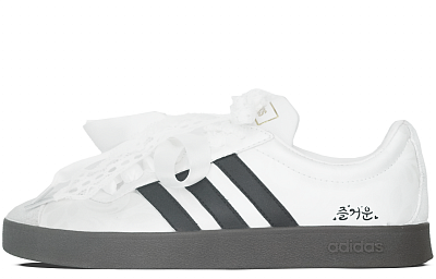 Adidas Neo VL Court 2.0 Slip Resistant Low Top Skateboard Shoes Unisex Black White