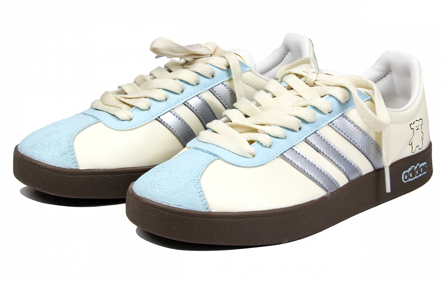 Adidas Neo VL Court 2.0 Slip Resistant Low Top Skateboard Shoes Unisex Beige Blue Silver купить в интернет-магазине Yoocart с быстрой доставкой по России.