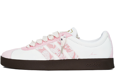 Adidas Neo VL Court 2.0 Anti Slip Wear Resistant Low Top Skateboard Shoes Unisex White Pink