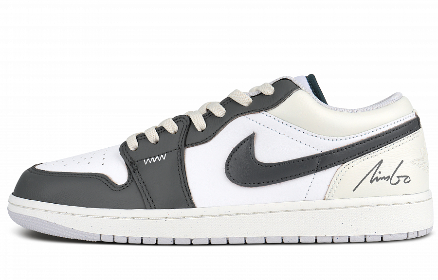 Jordan Air Jordan 1 Cushioning, Wear Resistant Low top Vintage Basketball Shoes Men's Ecru Gray купить в интернет-магазине Yoocart с быстрой доставкой по России.