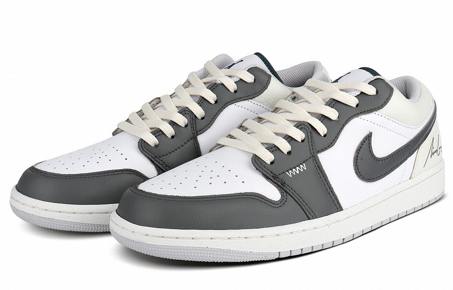 Jordan Air Jordan 1 Cushioning, Wear Resistant Low top Vintage Basketball Shoes Men's Ecru Gray купить в интернет-магазине Yoocart с быстрой доставкой по России.