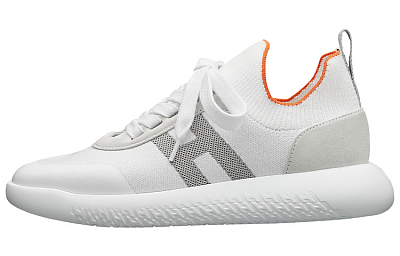 HERMES Crew Low top Casual Shoes Women's White Gray