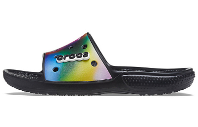 Crocs Colorful Casual Unisex Multi Color Black Slippers