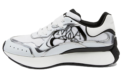 Alexander McQueen Sprint Runner Chalk White Black Print