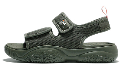 FILA Thick Sole Velcro Green Korean Version Unisex Sandals