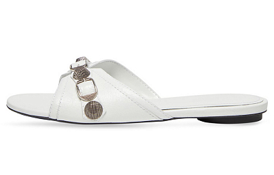 Balenciaga Cagole Sandals 'White Arena Lambskin' Women's