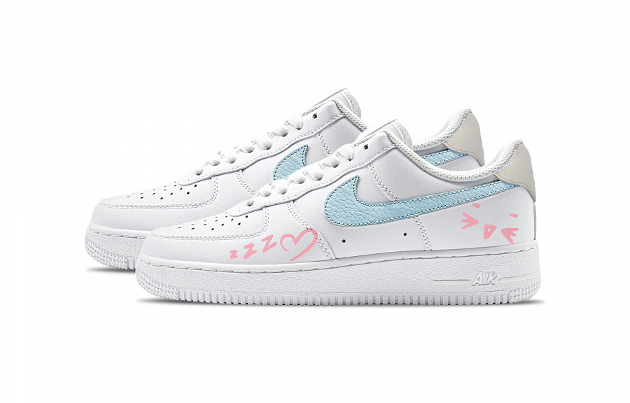 Nike Air Force 1 Sea Salt Blue Abrasion Resistant Low top Skateboard Shoes Unisex White Blue купить в интернет-магазине Yoocart с быстрой доставкой по России.