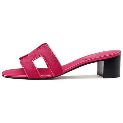 HERMES Oasis Slide Slippers Women's Rose Red