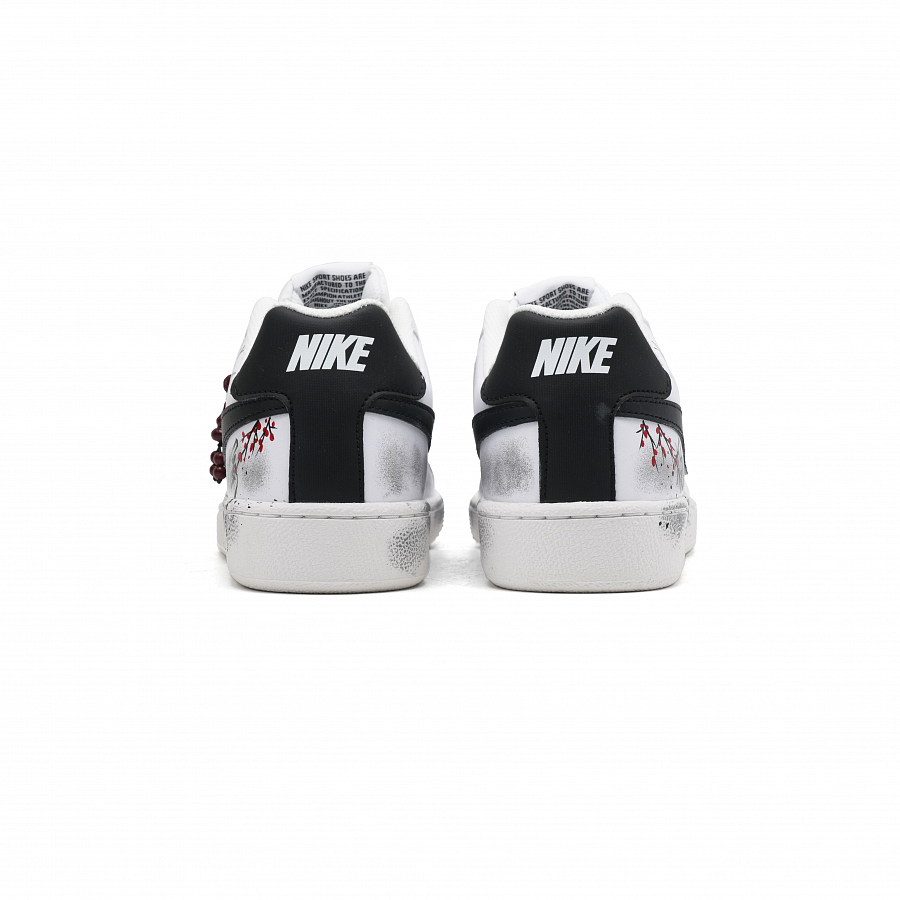 Nike Court Royale Ink Plum Blossom Abrasion Resistant Low top Skateboard Shoes Unisex Black White купить в интернет-магазине Yoocart с быстрой доставкой по России.