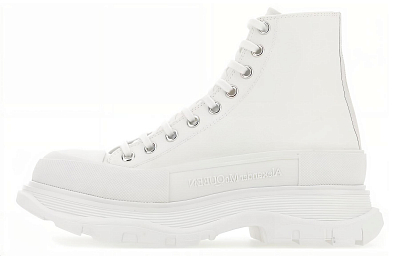 Alexander McQueen Canvas Tread Slick High Top Sneakers 'White'