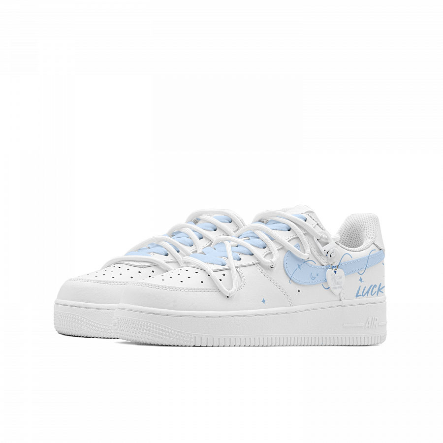 Nike Air Force 1 Anti Slip Wear Resistant Low Top Skateboard Shoes Unisex Blue White купить в интернет-магазине Yoocart с быстрой доставкой по России.