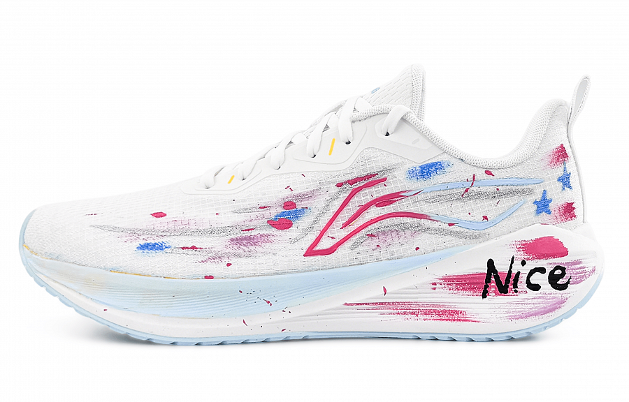 LiNing Wuyue Shock Absorbers Slip Resistant Abrasion Resistant Low top Casual Running Shoes Men's Pink White купить в интернет-магазине Yoocart с быстрой доставкой по России.