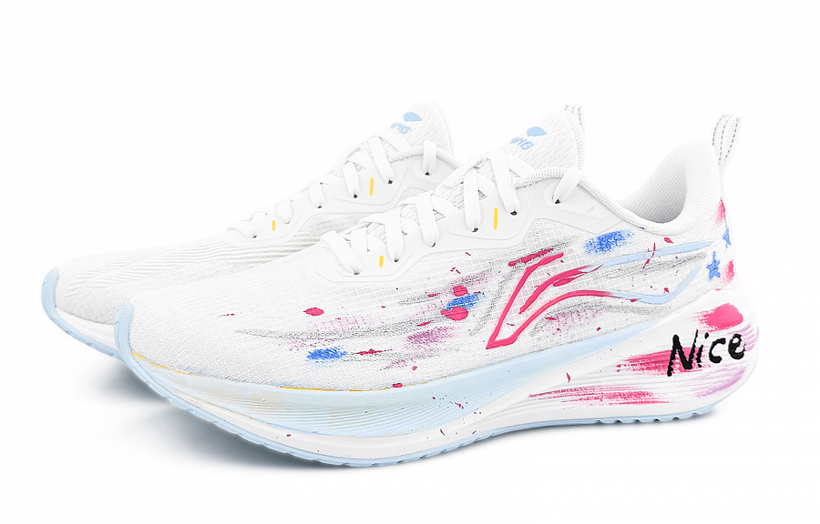 LiNing Wuyue Shock Absorbers Slip Resistant Abrasion Resistant Low top Casual Running Shoes Men's Pink White купить в интернет-магазине Yoocart с быстрой доставкой по России.